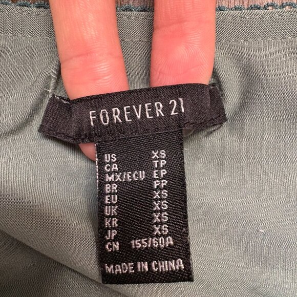 XS Teal  Mini Skirt Sheer Chiffon Scalloped Hemline - Picture 4 of 4